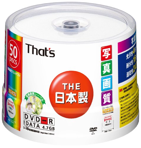 Amazon.co.jp: 太陽誘電製 That's DVD-Rデータ用 16倍速4.7GB 写真画質
